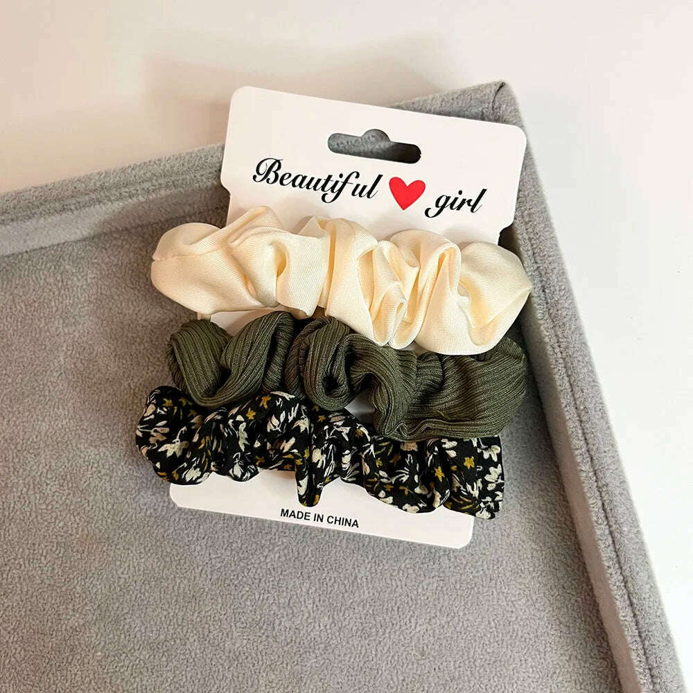 3PCS Corduroy Knitted Scrunchies Set for Women