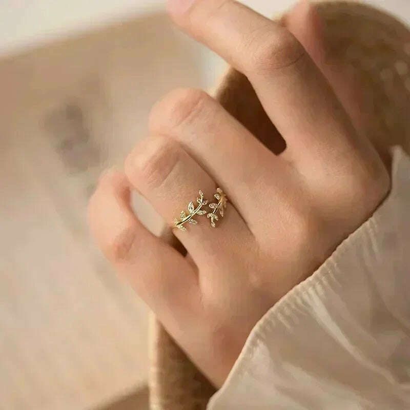 925 Sterling Silver Tree Branch Shape Ring Charm Sparkling Zirconia Rings Birthday Party Gift for Women Fine Jewelry Accessories