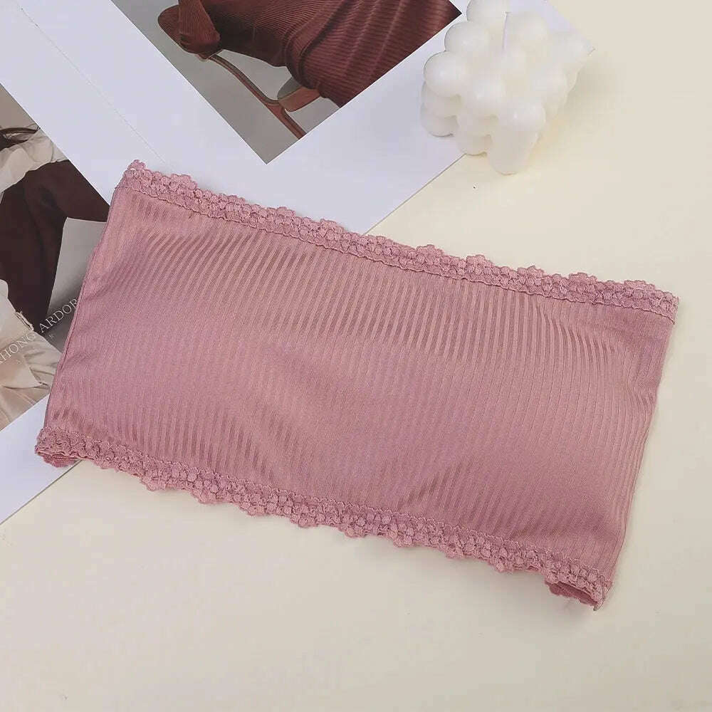 Lace Strapless Push-Up Bra: Seamless, Invisible Crop Top - D&M Boutique