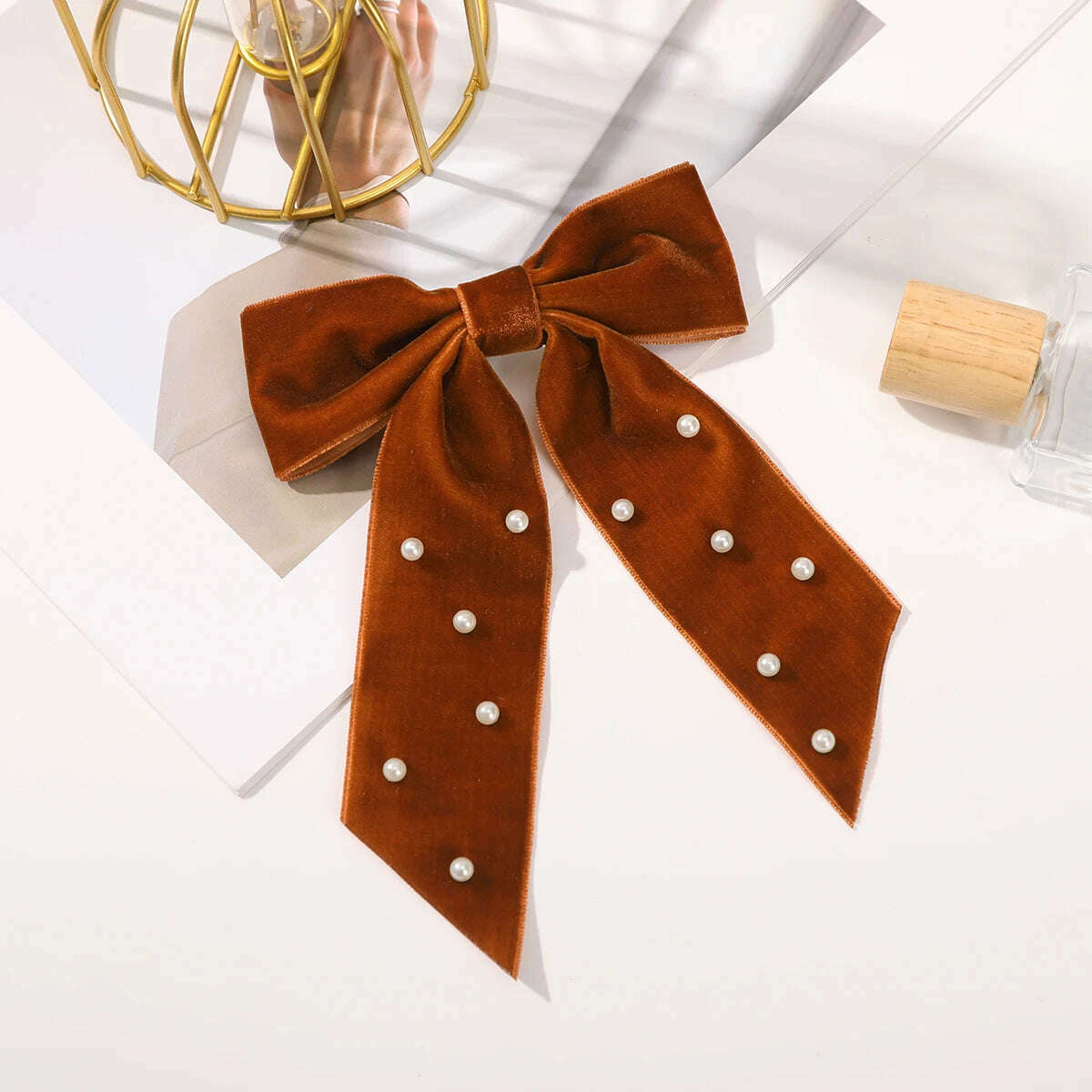 Velvet Bow Hair Barrettes for Women