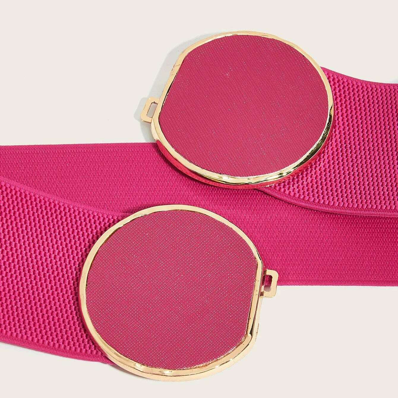 2024 High-Quality Elastic Wide Belt with Round Buckle
