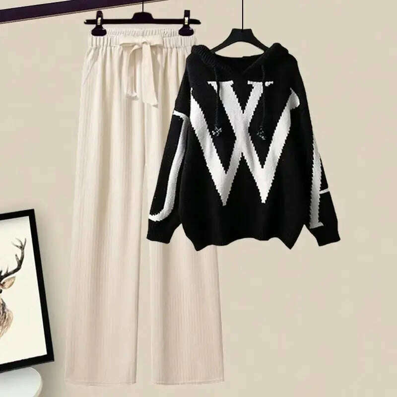 Autumn/Winter 2024 Women's Sweater & Wide-Leg Pants Set - D&M Boutique