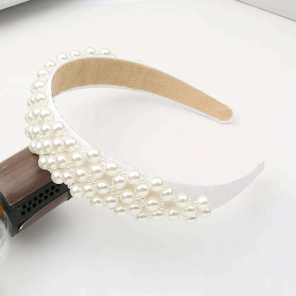 Hair Hoop with ABS Pearl Decoration for Women