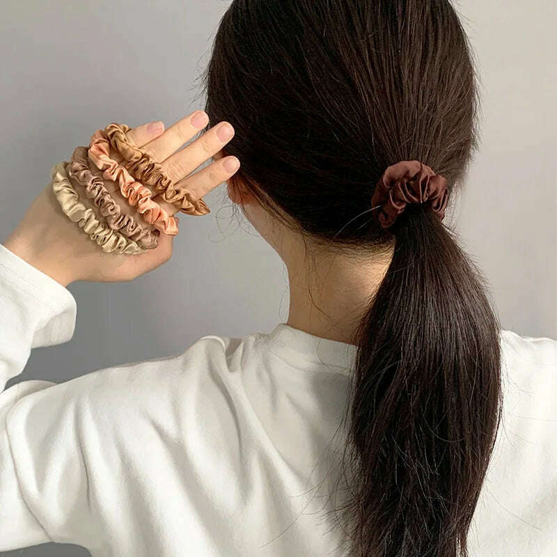 10pcs Colorful Satin Skinny Hair Bands