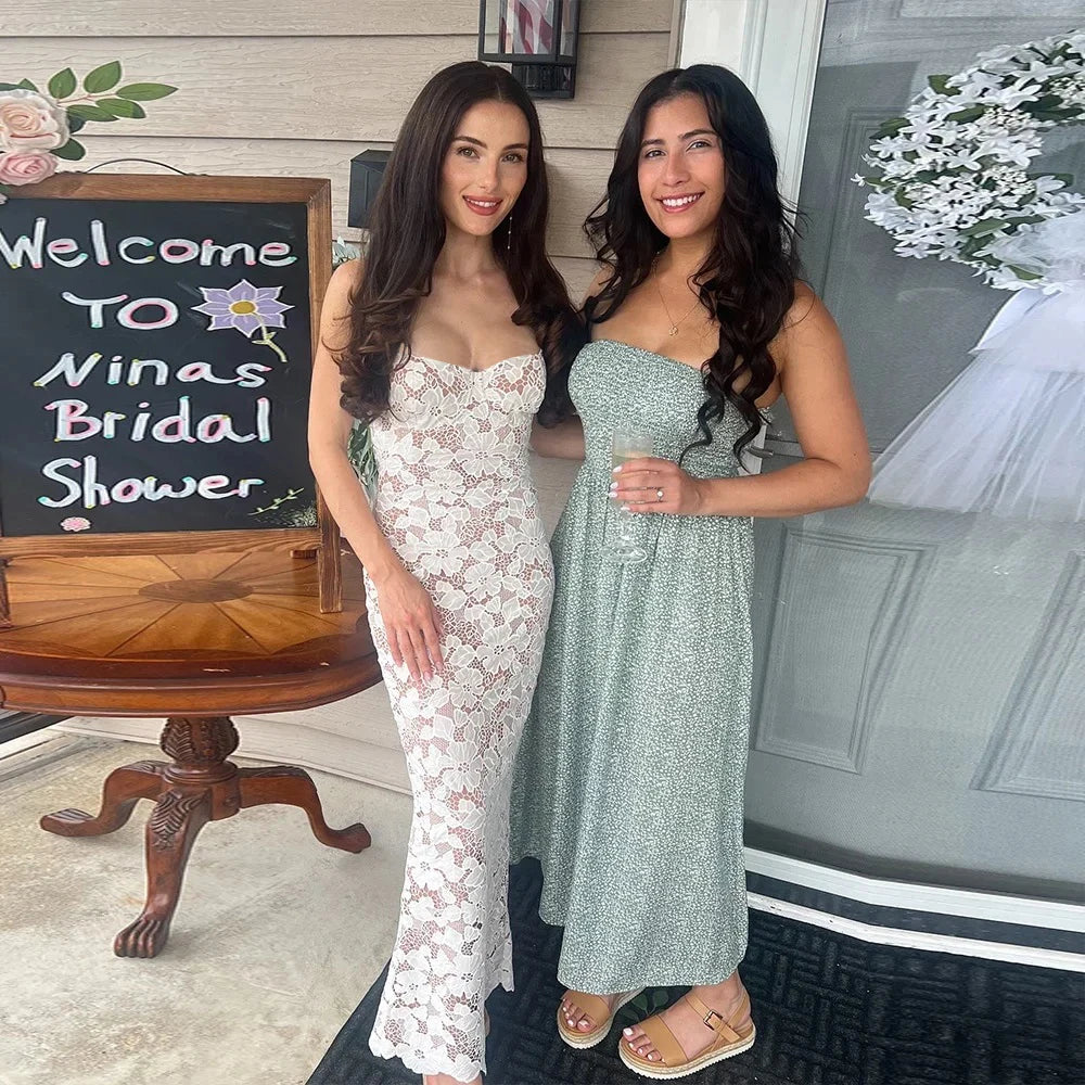 Suninheart Winter Women's Evening Dress Elegant 2025 Lace Up Long Maxi Dresses For Special Occasions White Prom Party Dress