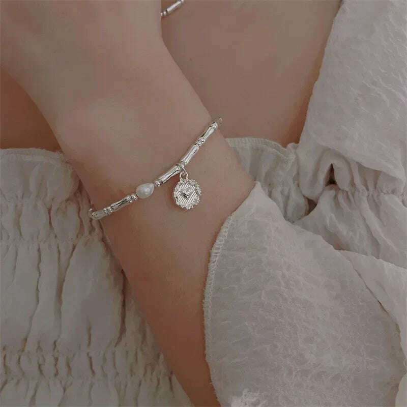 925 Sterling Silver Pearl Knots Bracelet for Women