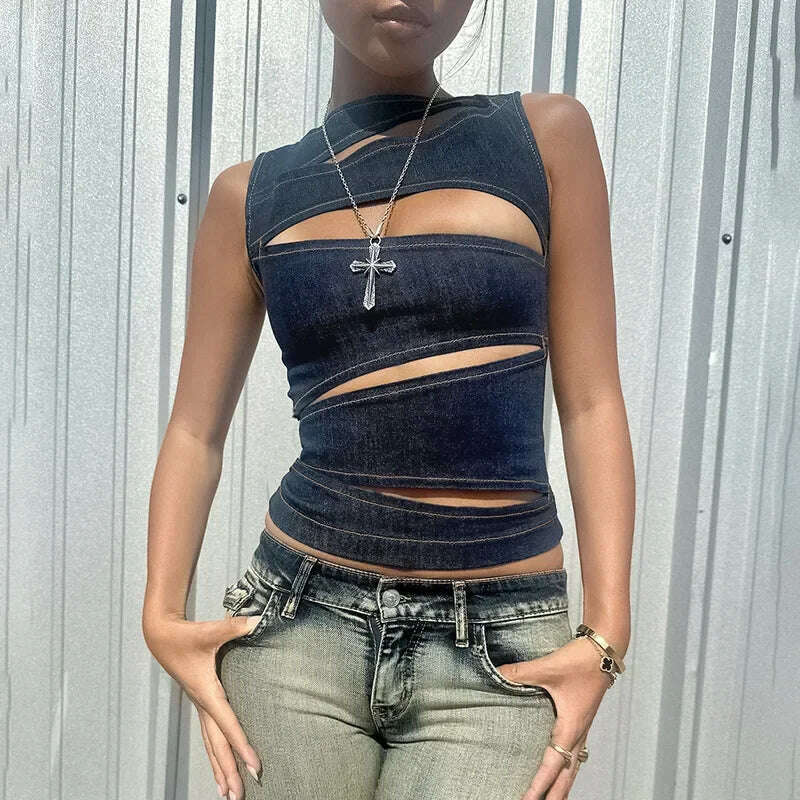 Talenza Sleeveless Top – Solid Color, Sexy Streetwear - D&M Boutique