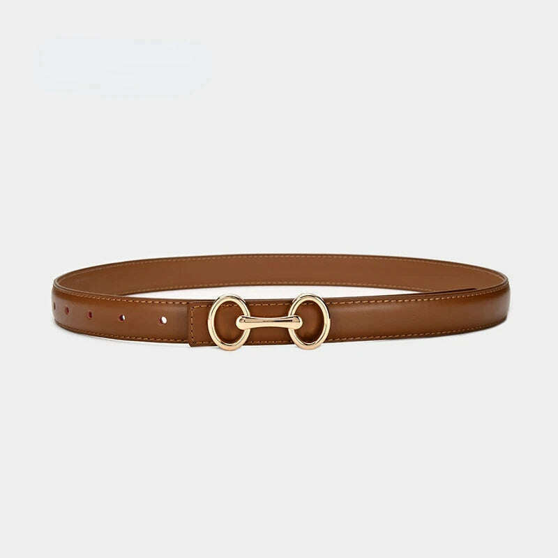 Women's Leather Belt with Zinc Alloy Buckle