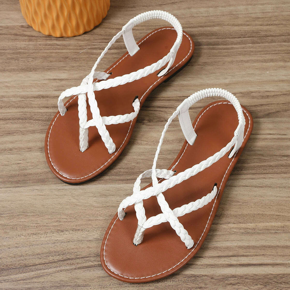 2024 Women’s Woven Hollow Sandals - Casual Beach Flats
