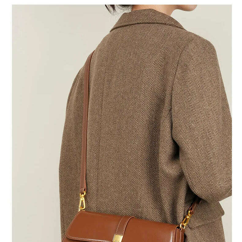 YANATARI Cowhide Leather Crossbody Bag - Vintage Luxury