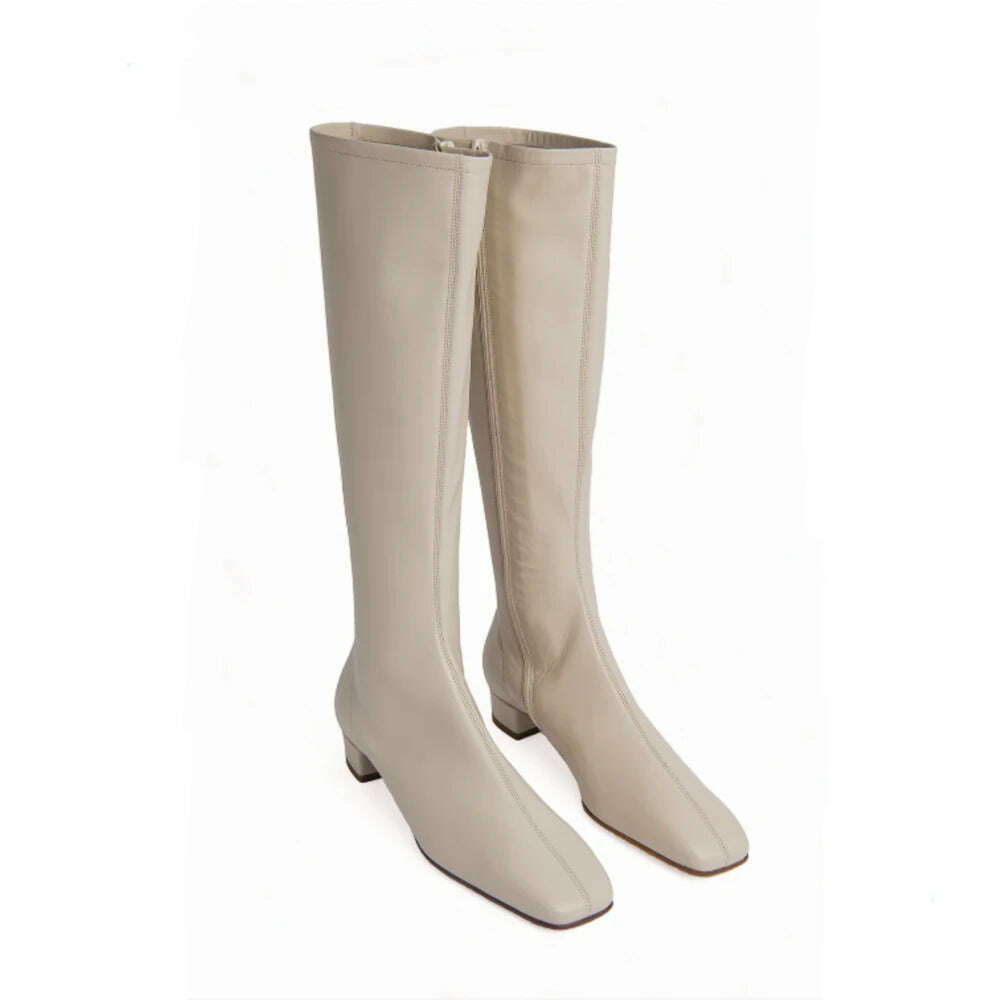 FEDONAS Women's Leather High Heel Boots