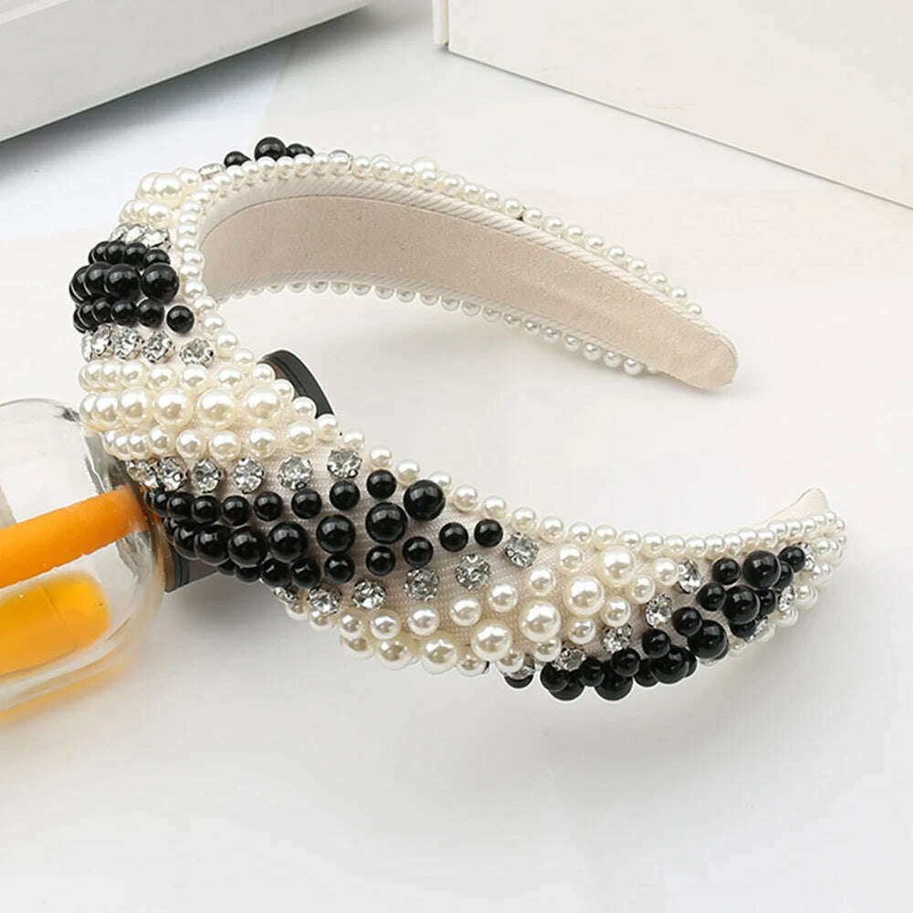 Hair Hoop with ABS Pearl Decoration for Women