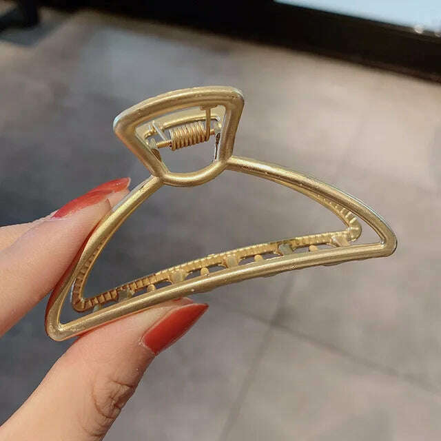 2024 Elegant Gold & Silver Geometric Metal Hair Claw