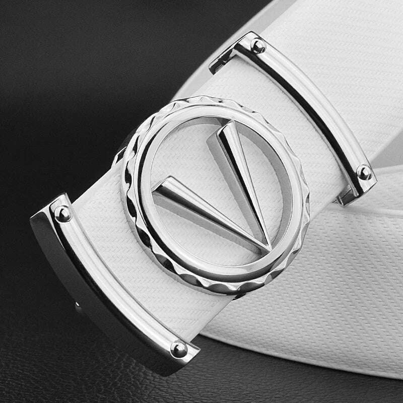 3.3cm Luxury Letter V Designer Leather Belt