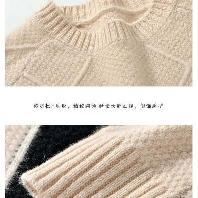 100% Wool O-Neck Sweater: Women’s Autumn/Winter Pullover - D&M Boutique