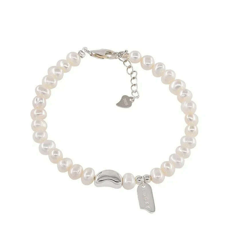 New 925 Silver Pearls Knot Bracelet for Women Gift
