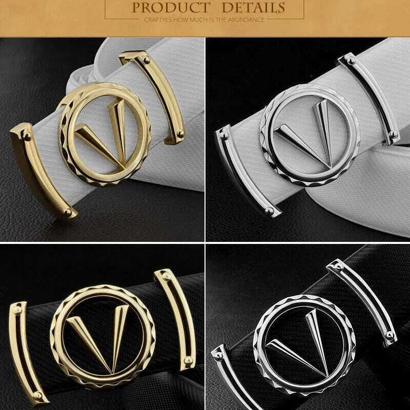 3.3cm Luxury Letter V Designer Leather Belt