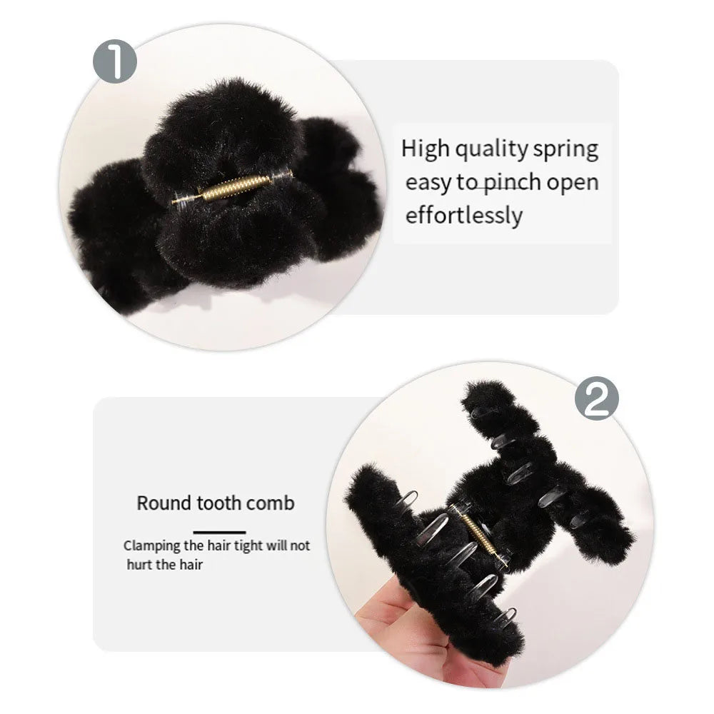 2024 Winter Faux Fur Hair Claw for Women