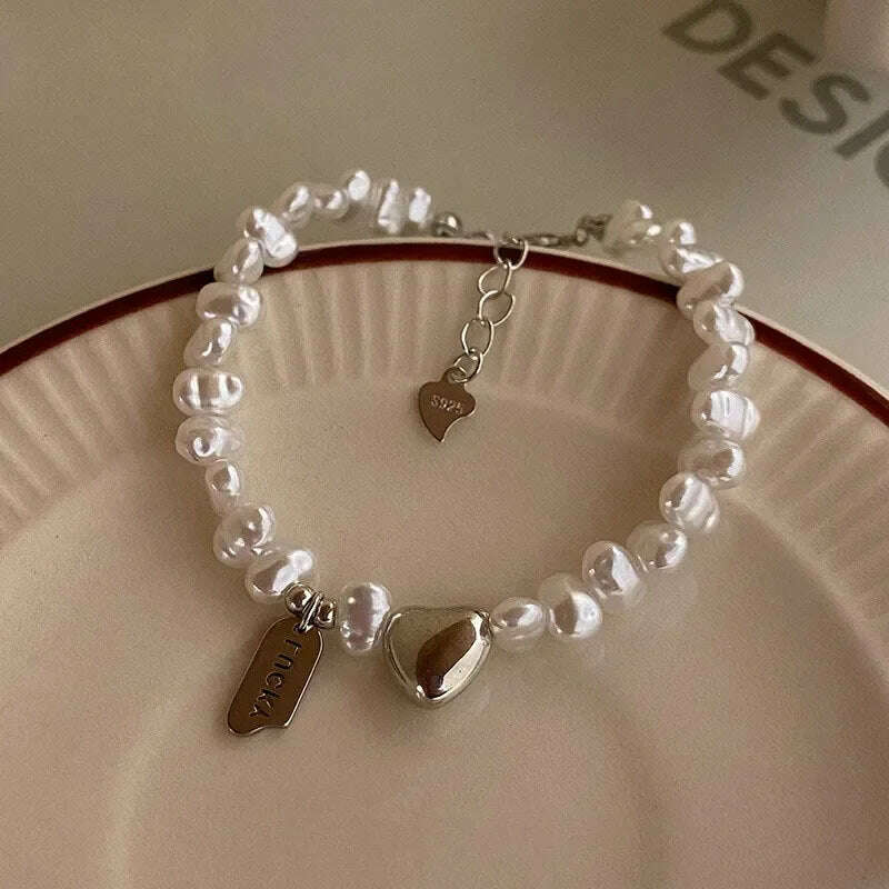 New 925 Silver Pearls Knot Bracelet for Women Gift