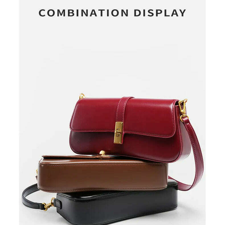 YANATARI Cowhide Leather Crossbody Bag - Vintage Luxury