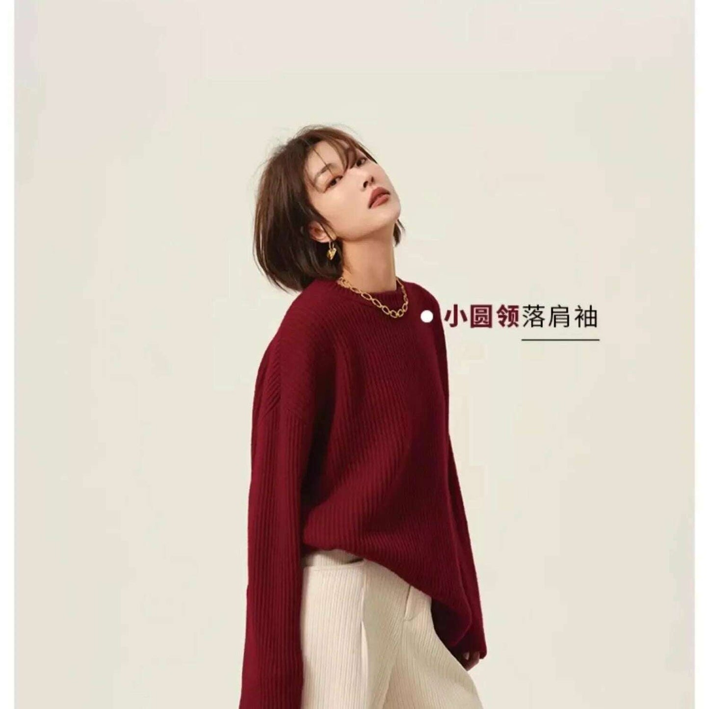 100% Cashmere Turtleneck Sweater – Loose Long Sleeve - D&M Boutique