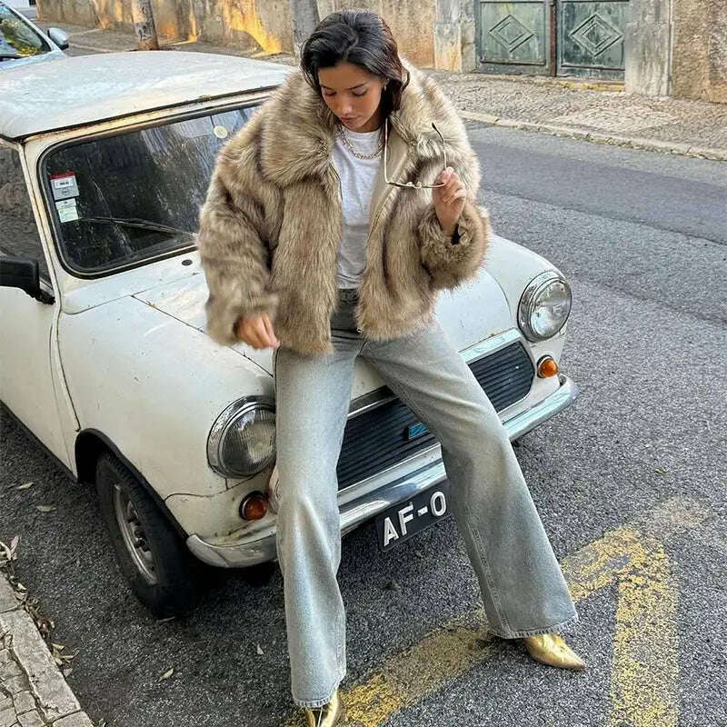 Fashion Faux Fur Jacket Coat for Women – Cozy & Stylish Winter Cardigan