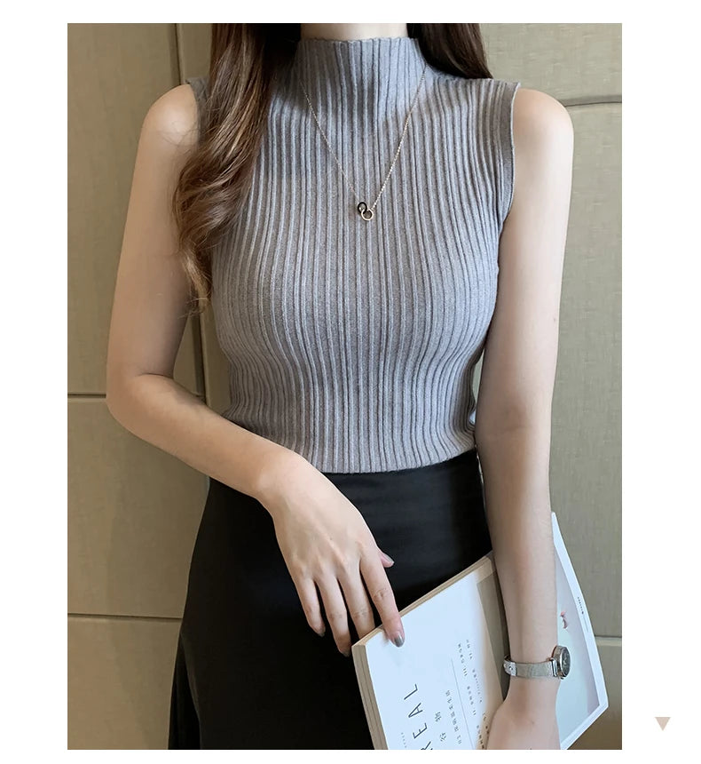 Knitted Sleeveless Tank – Slim Fit, Summer Streetwear Chic - D&M Boutique