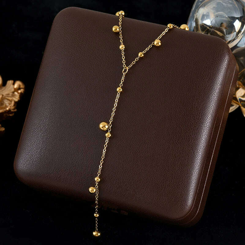 GANEMLY 316L Stainless Steel Water Drop Pendant Necklace
