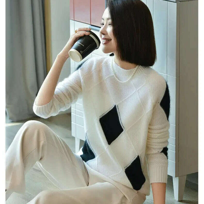 100% Wool O-Neck Sweater: Women’s Autumn/Winter Pullover - D&M Boutique