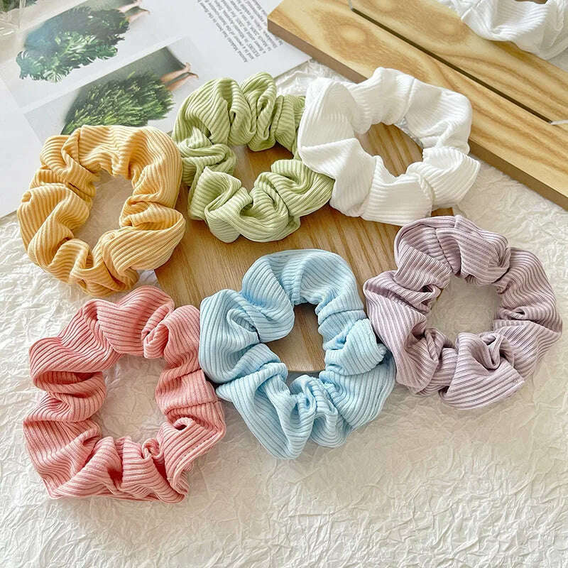6-Pack Knitted Fabric Hair Scrunchies