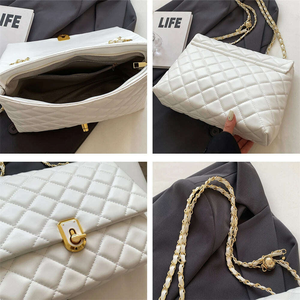 Burminsa Quilted Chain Shoulder Bag for Women