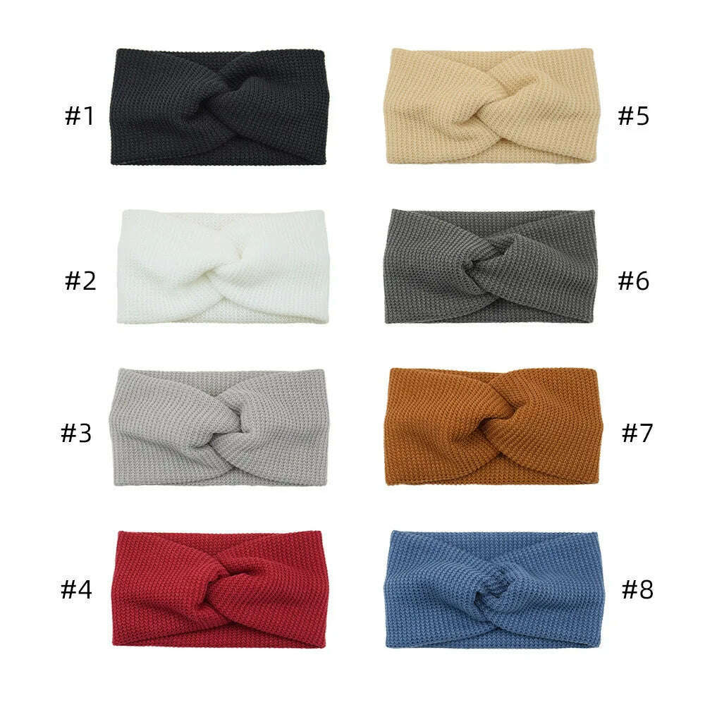 Korean Winter Wide Knitting Cross Headband.