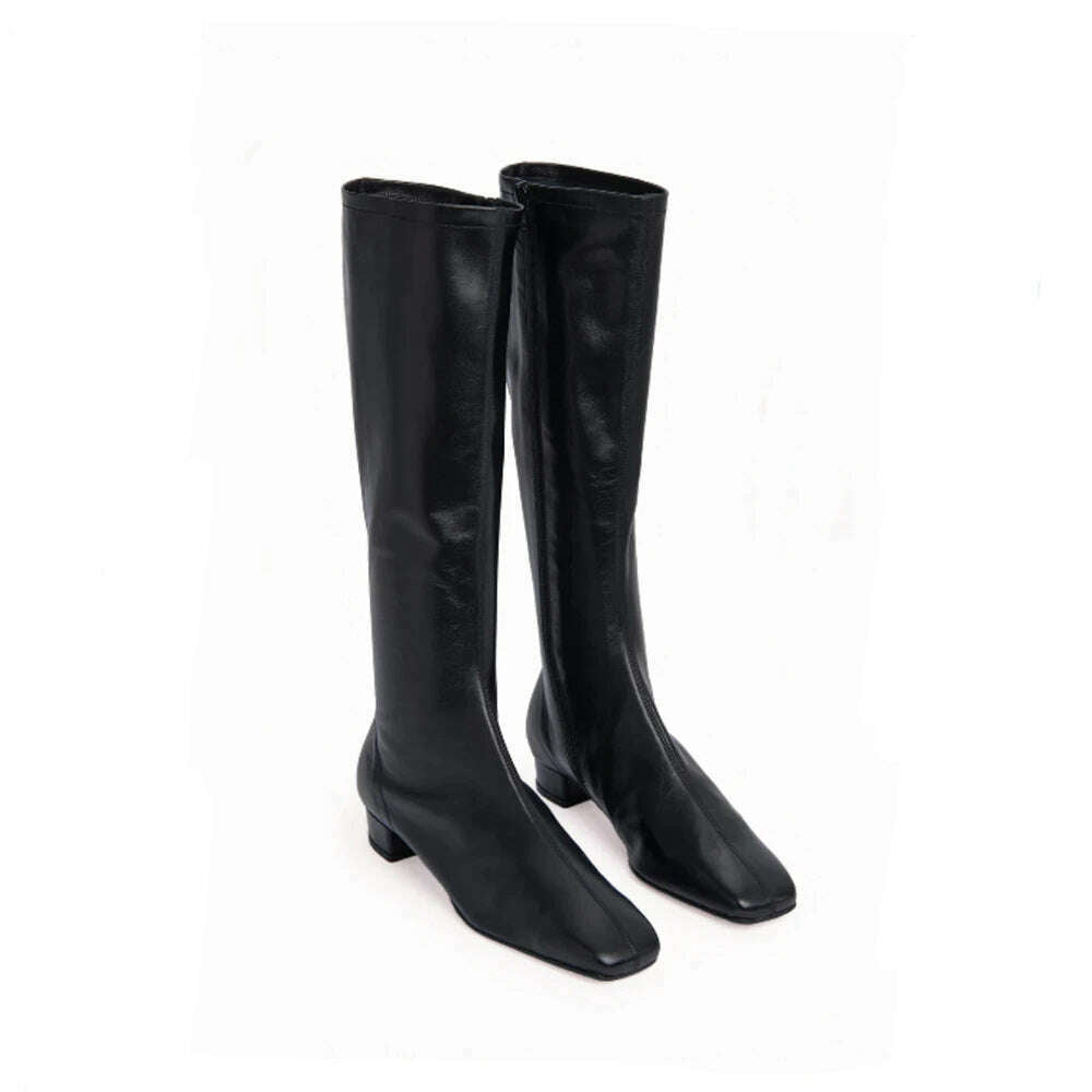 FEDONAS Women's Leather High Heel Boots