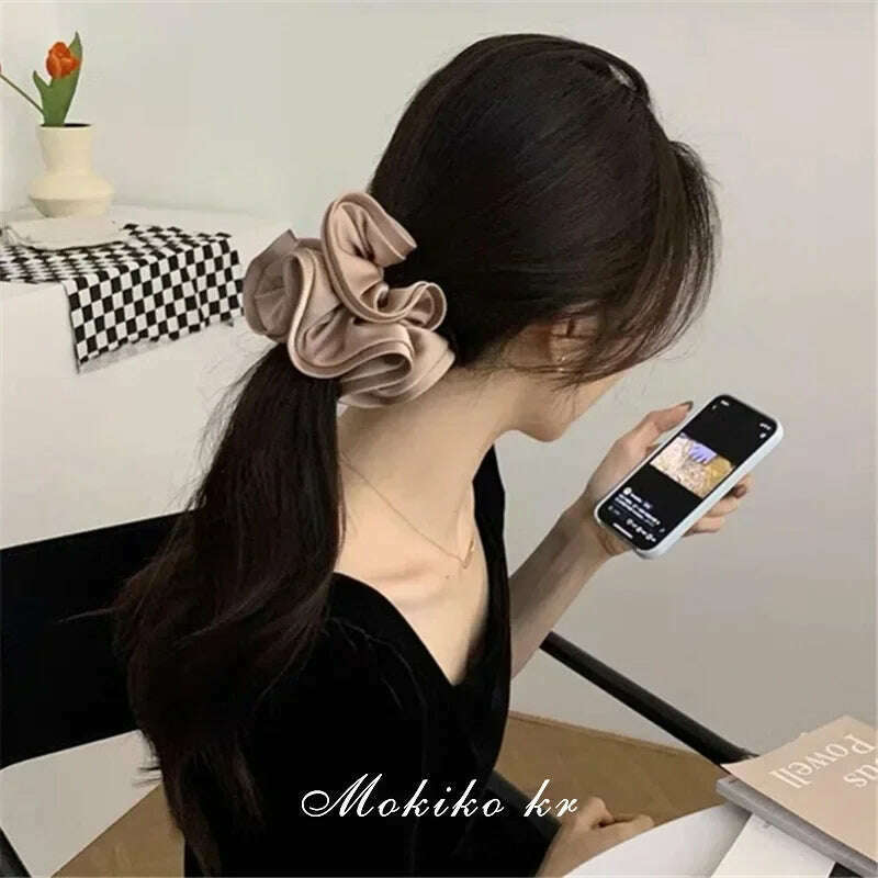 Korean Fashion Big Size Scrunchie Ruffle Hair Bands