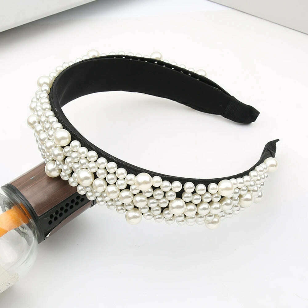 Hair Hoop with ABS Pearl Decoration for Women
