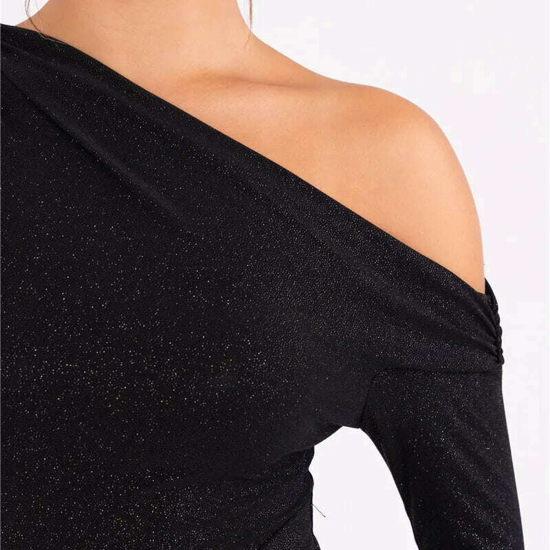 Mozision Sparkle Long Sleeve Sexy Maxi Dress for Women