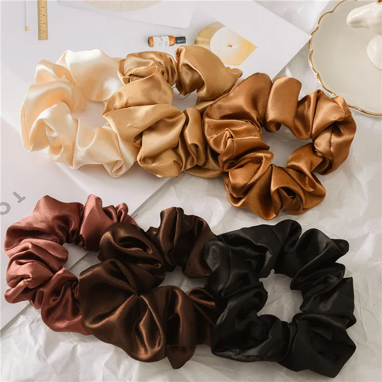 Satin Solid Color Scrunchies