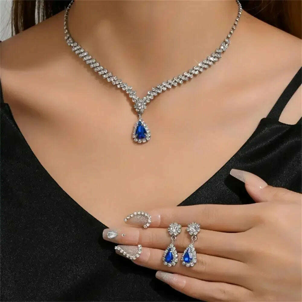 Elegant Waterdrop Rhinestone Jewelry Set