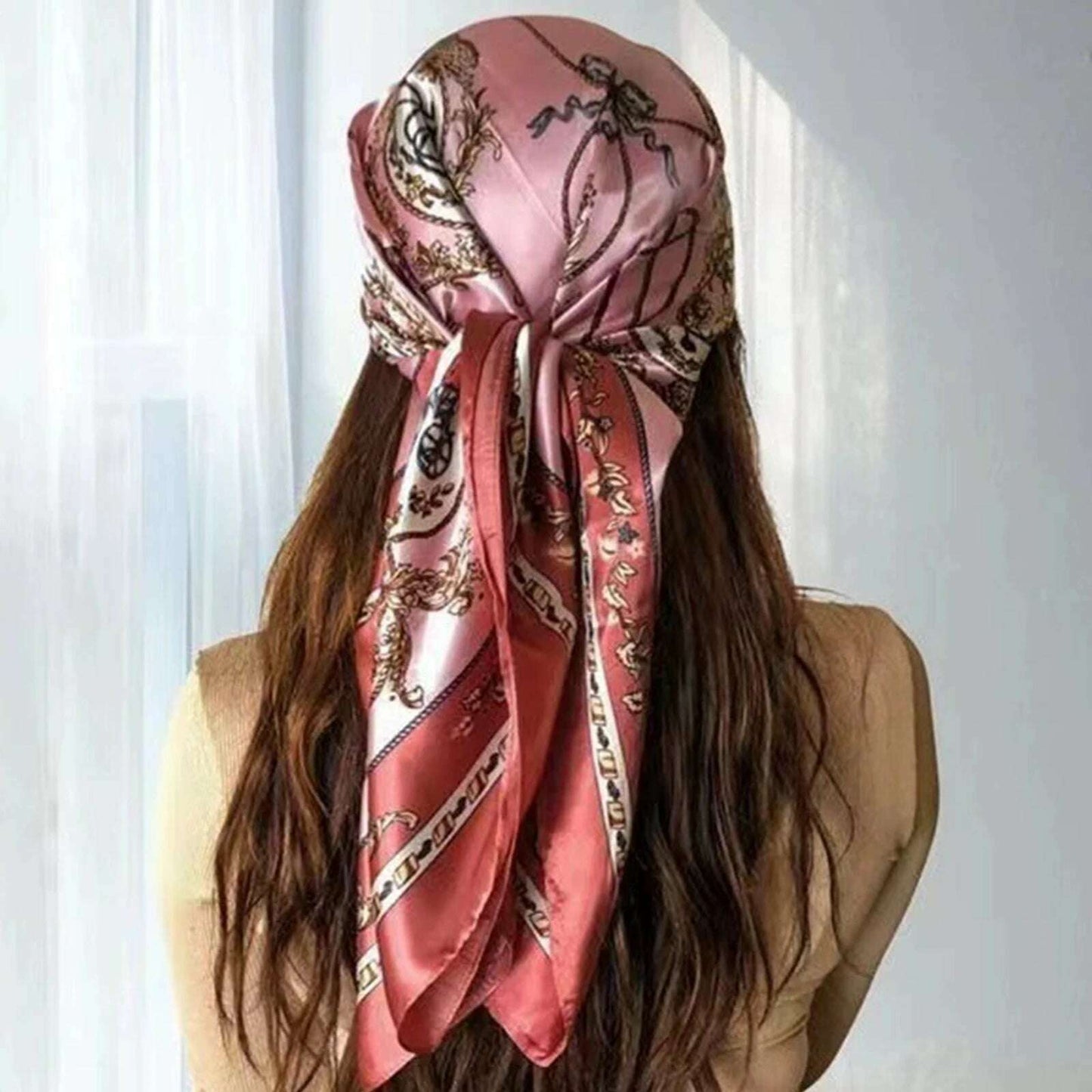 90*90CM Shawls Fashion Beach Sunscreen Silk Scarves 2023 Europe And America Kerchief Popular Print Square Bandannas