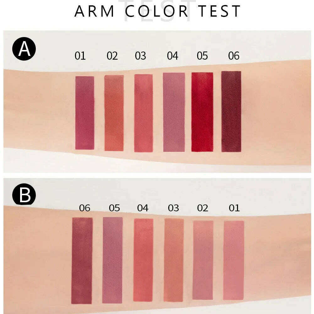 HANDAIYAN 6Pcs Velvet Matte Lip Gloss Set