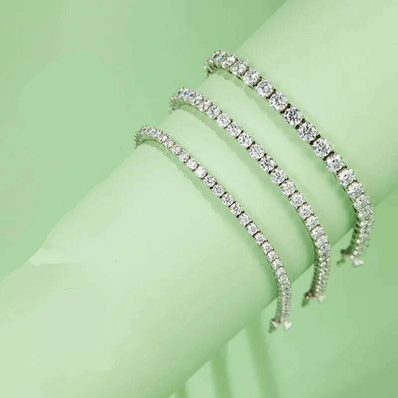 3MM D VVS Moissanite Tennis Bracelet S925 Wedding Gift