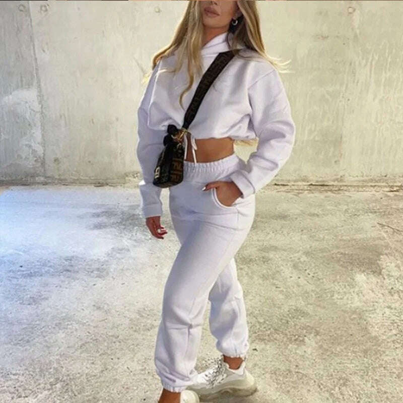 2024 Women's Casual Tracksuit, Hooded Sweatshirt & Pants Set