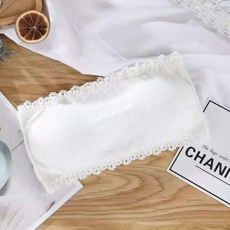 Lace Strapless Push-Up Bra: Seamless, Invisible Crop Top - D&M Boutique