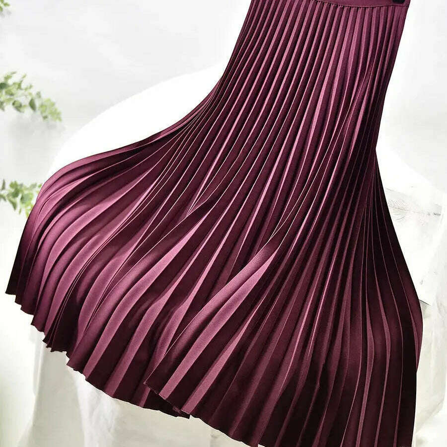 Designer Pleated Skirt – High Waist, Elegant, Luxury Fashion - D&M Boutique