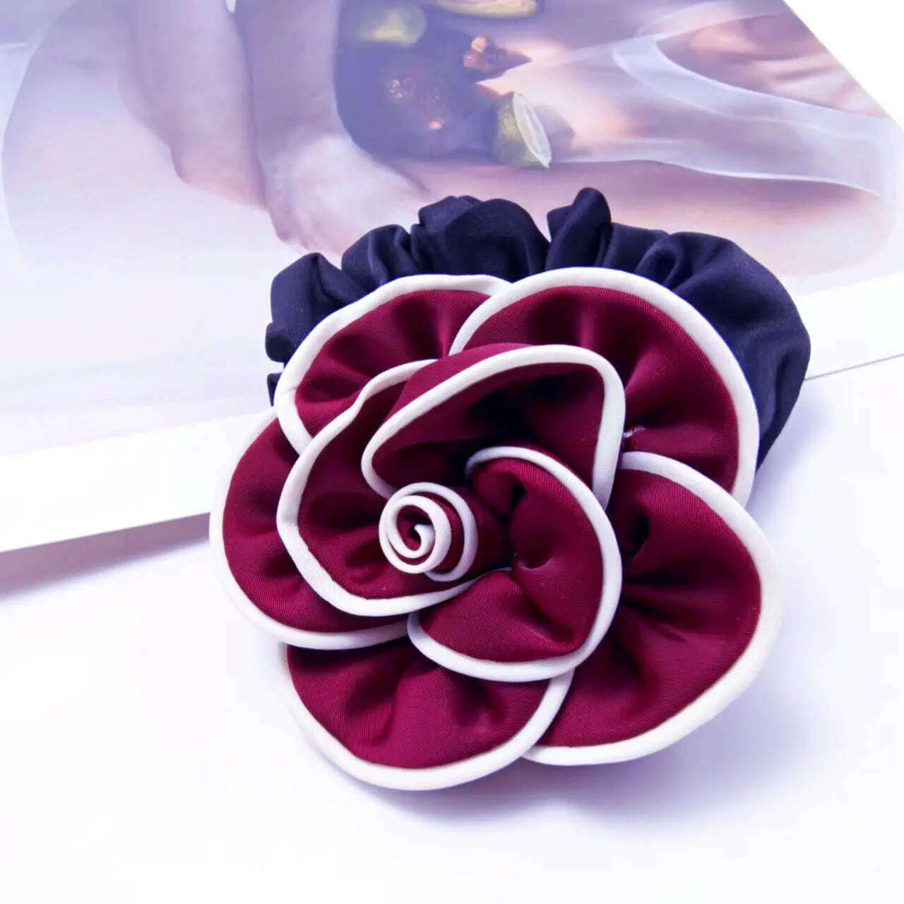 Autumn Camellia Handmade Flowers Hair Ties