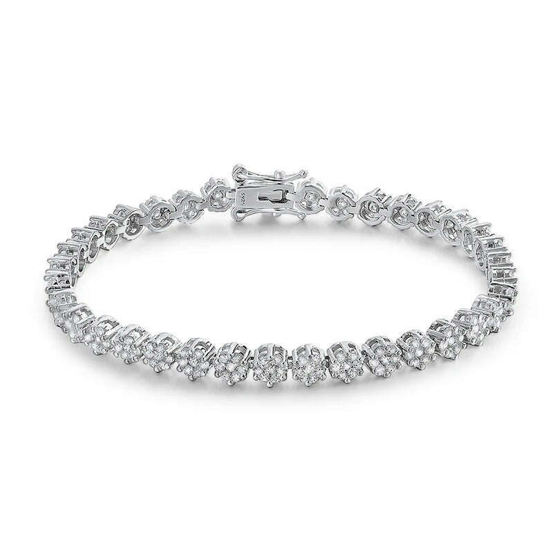 KNOBSPIN D VVS1 Moissanite Tennis Bracelet 925 Silver