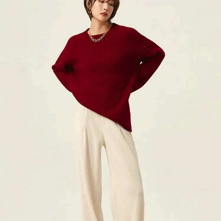 100% Cashmere Turtleneck Sweater – Loose Long Sleeve - D&M Boutique