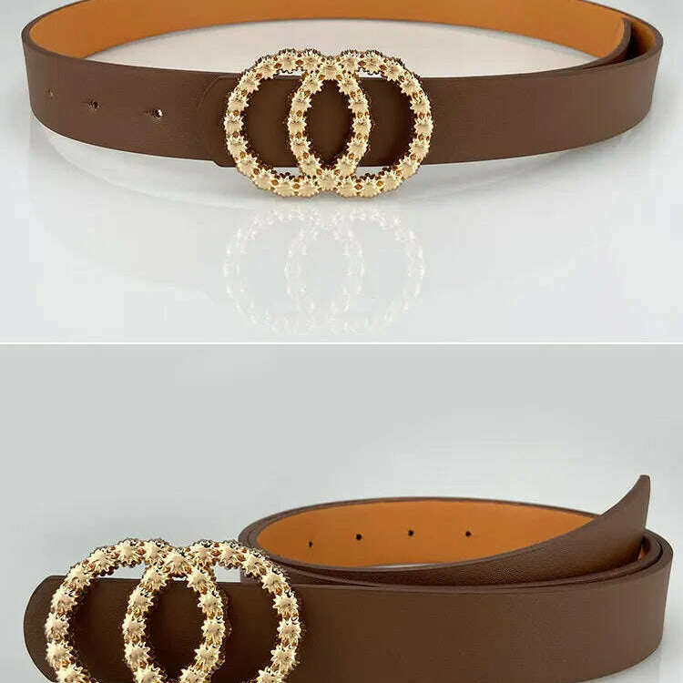 Green PU Leather Women's Fashion Belt
