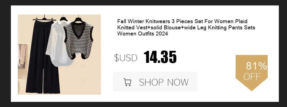 Autumn Winter Knitted 3-Piece Set: Vest, Shirt & Pants - D&M Boutique