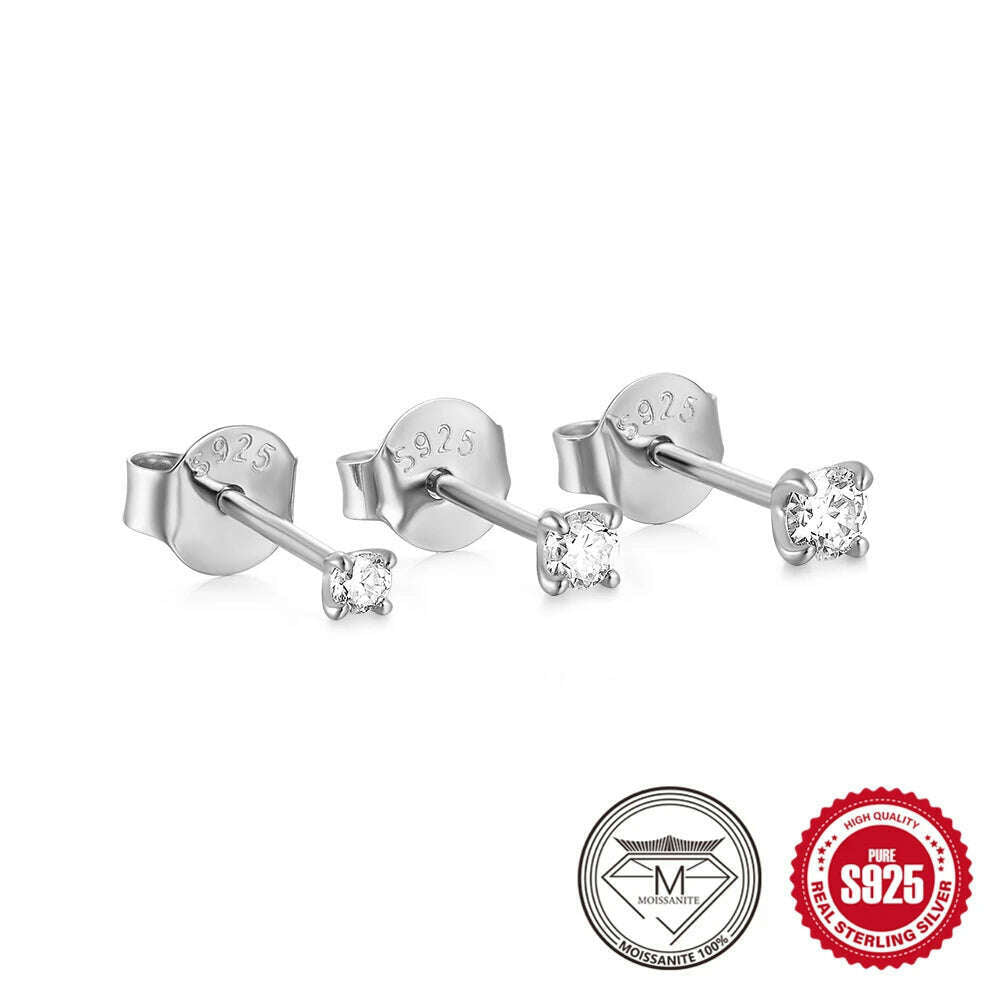 CANNER 0.5-1.2 Carat Moissanite Stud Earrings – 925 Sterling Silver